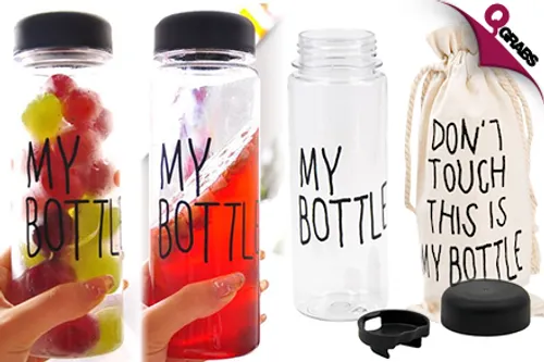 From QR22, Claim What’s Yours with a ‘My Bottle’ Clear Drinking Bottle - Comes in a Fun Bag! (Up to QR120 Value)